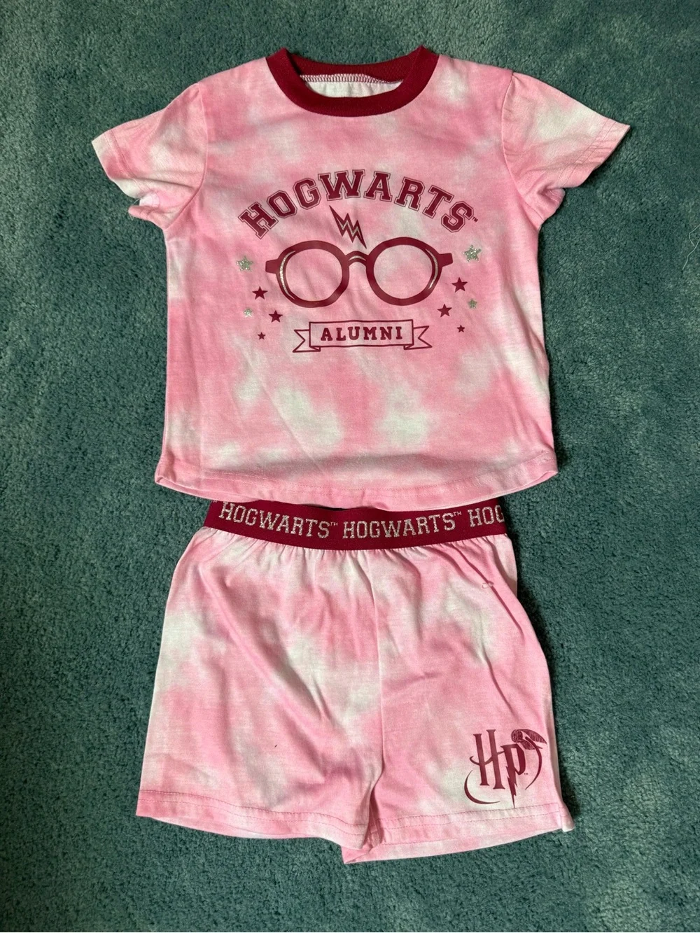 Warner Bros. Pink Tie-Dye Hogwarts Alumni Kids Pajama Set